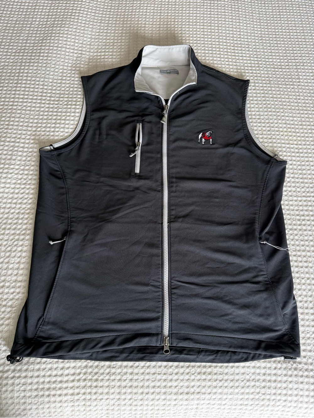 Like New Peter Millar UGA Black and White Full-Zip Golf Vest weather resistant